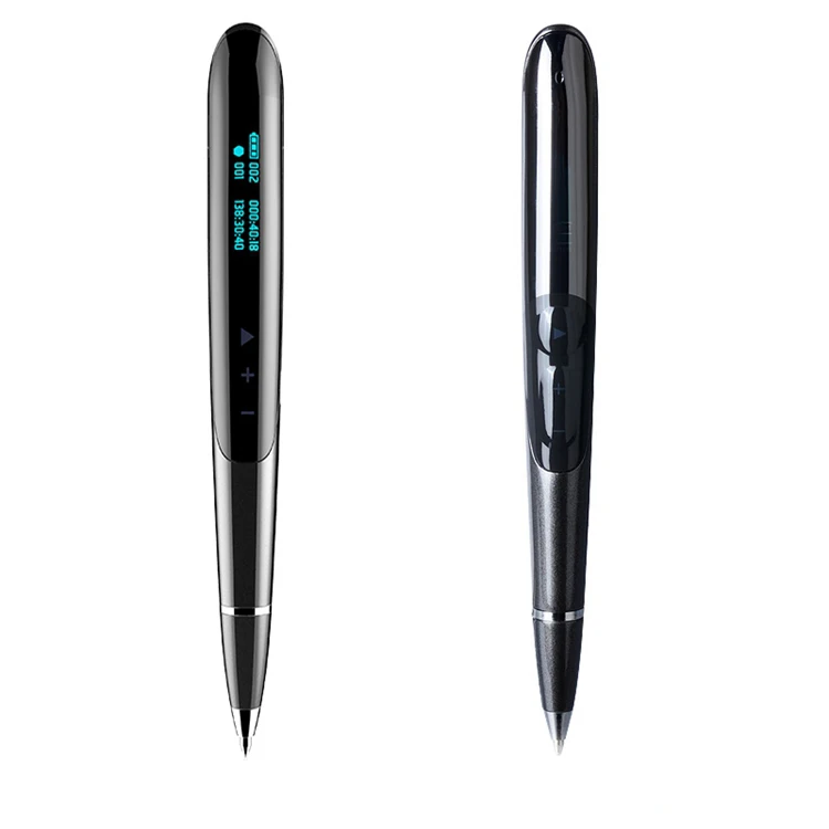 

Mini Portable OLED Screen 64*32 Hidden 8GB USB Voice Activated Available Digital Pen Voice Recorder, Black