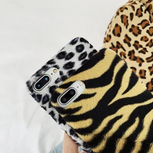 Leopard Grain Soft Plush Cloth Fashion Fabric Design Mobile Cell Phone Back Cover Case for Iphone XR