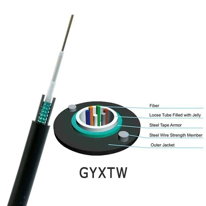 Outdoor Optical Fiber Cable GYXTW 12 core Single Mode Fiber Optic Cable G652D - ANKUX.COM