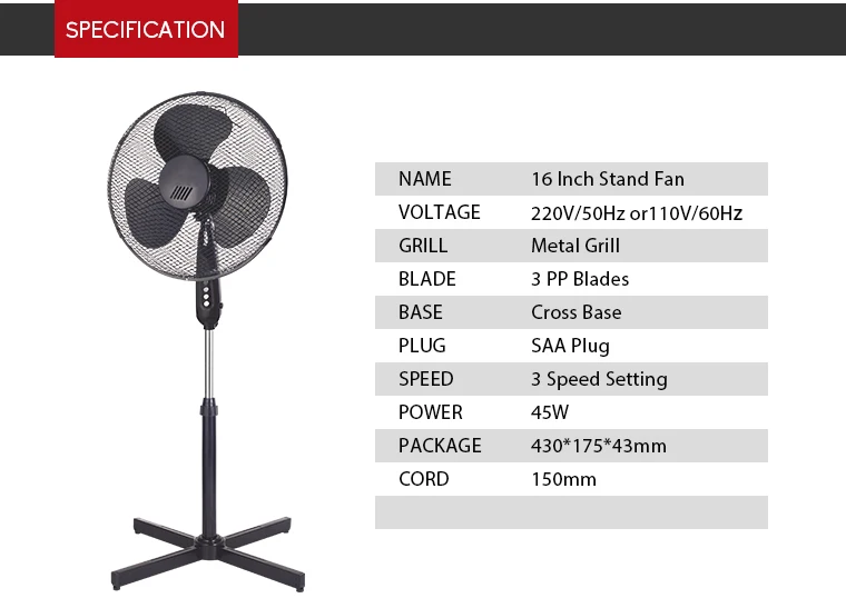 2020 India Hot Sale Ce 16 Inch Stand Fan Cross Base 3 Blade Stand Electric 220v Cheap Fan Buy
