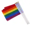 Fabric or PVC Hand Flag Stick Flag for Gay Pride Parade Pride Month
