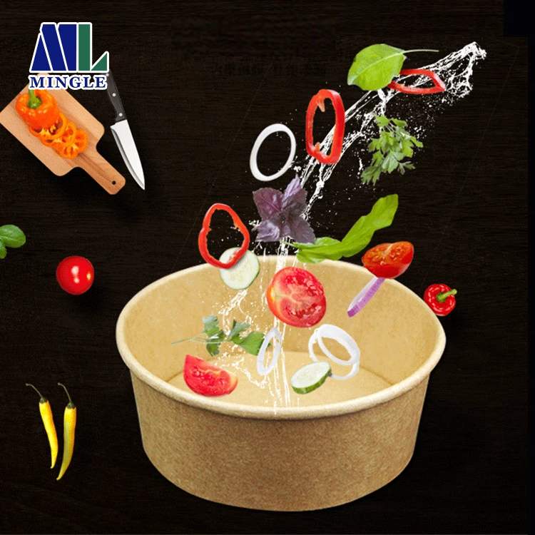 
Takeaway Biodegradable Food Salad Bowl Paper Bowl Disposable 