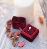 

Hard strong suede velvet and paper material ring earring gift packaging box for jewelry