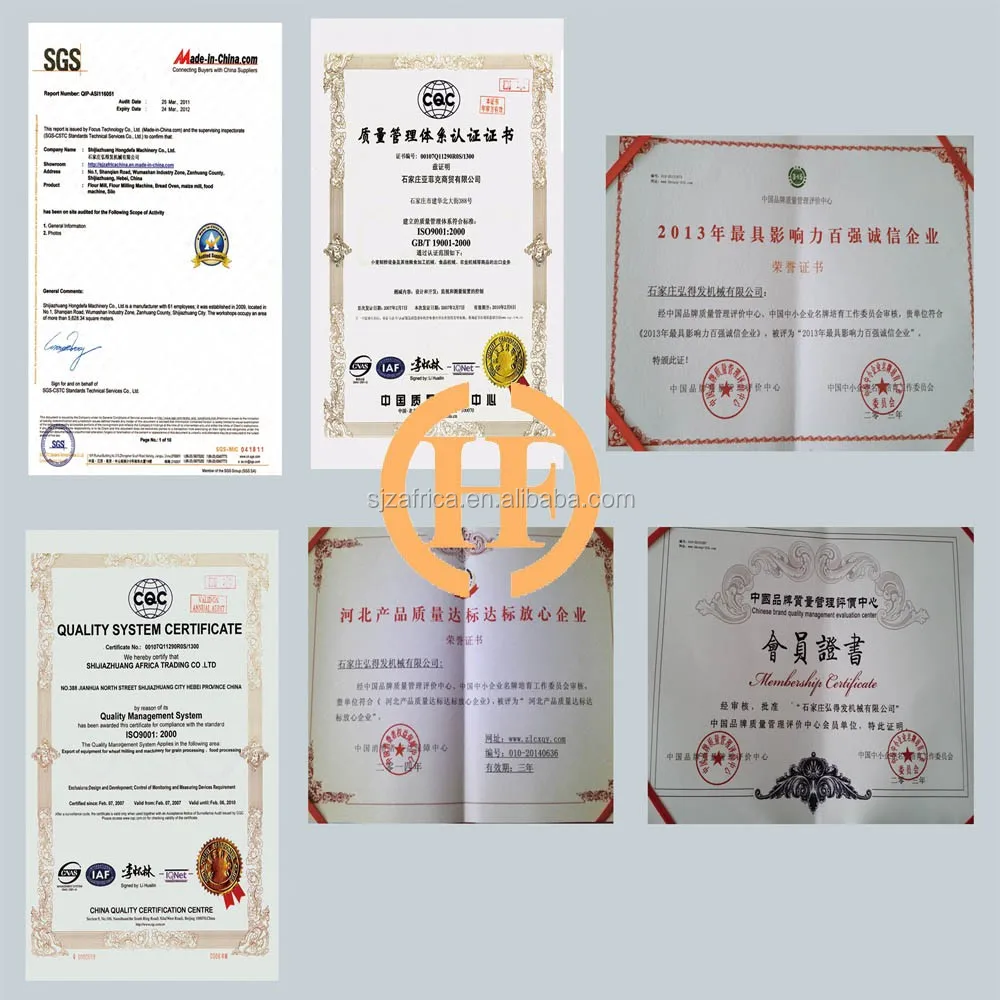 certificate for Maize Mill, Maize Flour Mill, Maize Milling Machine(20-30T).jpg