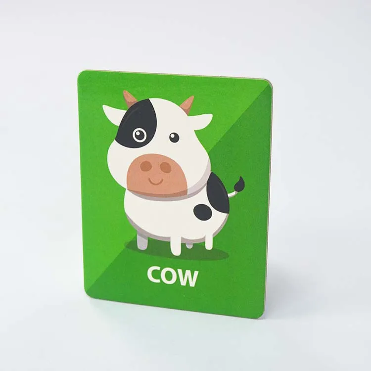 

Custom Printed Card Baby Animal Standard Educational Learning Flash Cards, Cmyk