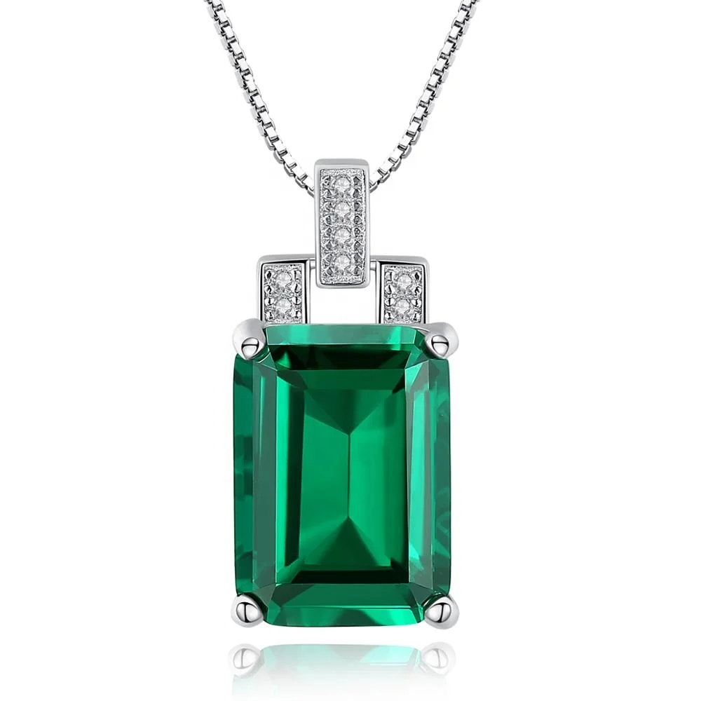 

CZCITY High Quality Green Topaz 925 Silver Fashion Pendant Jewelry Necklace for Women