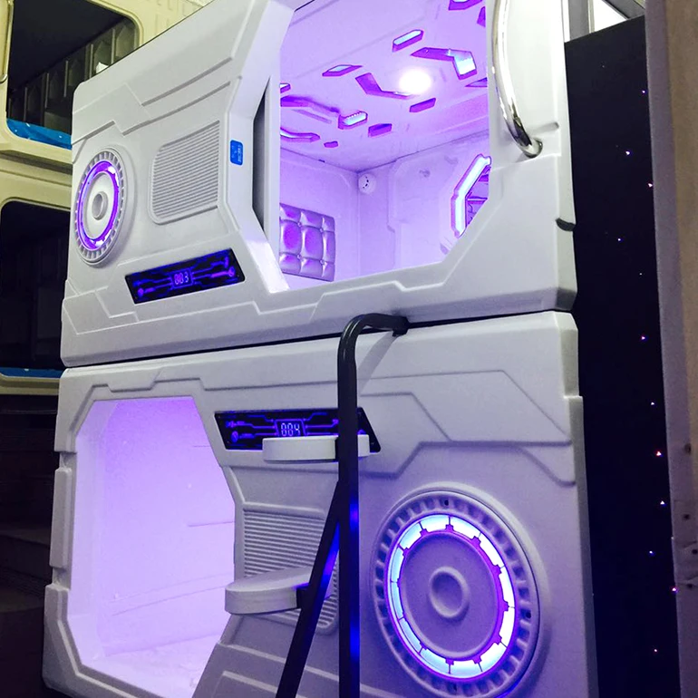 Latest design shipping container house prefabricated hotel capsule pod space capsule house bunk bed capsule