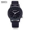 REBIRTH brand fashion women wristwatches hot simple dial leather strap men business japanese movement quartz analog china watch
