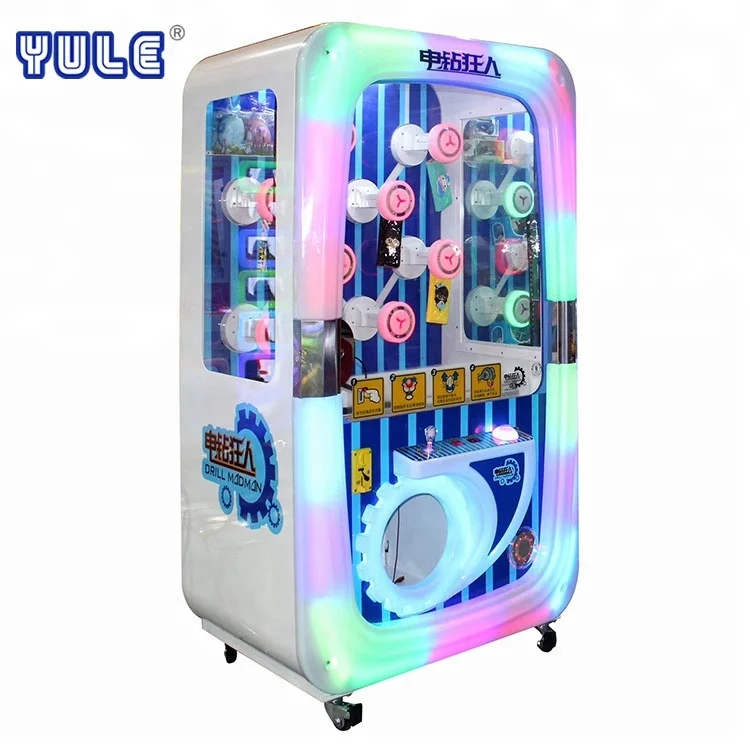 

2018 Newest coin pusher drill madman key master toy gift prize arcade vending lottery wheel redemption game machine sale, As picture