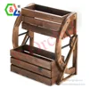 /product-detail/fire-wood-wagon-wheel-double-tier-planter-plant-stand-62002891685.html