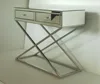 2 Drawers Xavier Stainless Steel Base Mirrored Hallway Console Table