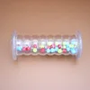 ISO factory safety plastic baby toy hand Cylindrical rattle ring noise maker with beads