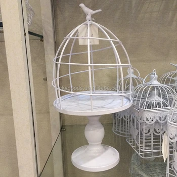 Elegant Wedding Table Centerpiece Bird Cage White Iron Candle Holder