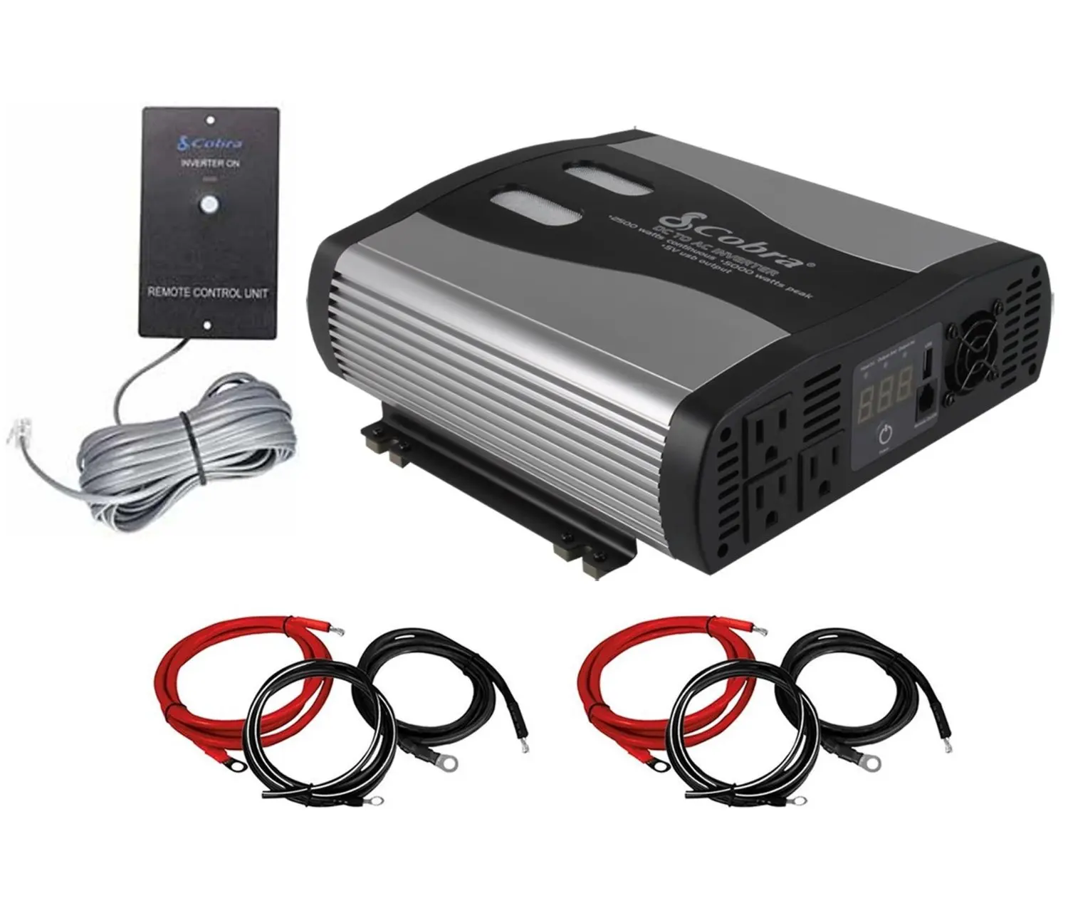 Get Quotations · Cobra CPI2575 5000w Power Inverter + (2) Cable Kits +  Remote Switch