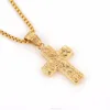 New gold cross designs men stainless steel scriptures cross pendant