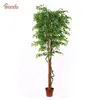 Indoor Outdoor Potted Artificial Medium Ficus Ball Plant Tree In Black Pot