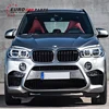 High quality PP material X5 F15 M style body kit for X5 F15 to X5M style with front bumper grill exhaust system and rear bumper