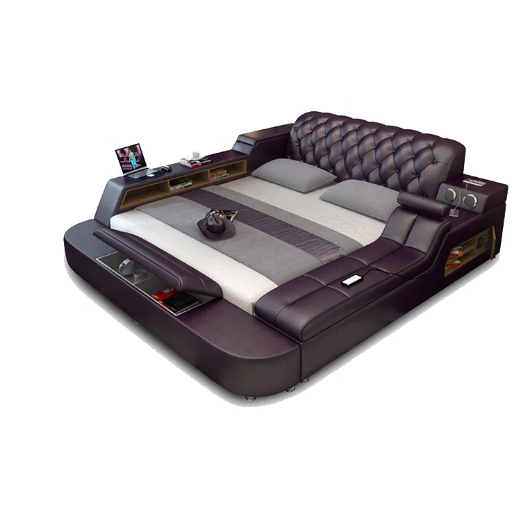 
Foshan Factory Supply Super Big Tatami Smart Bed on Sale multifunction storage bed with massage music design of leather bed  (62187868917)