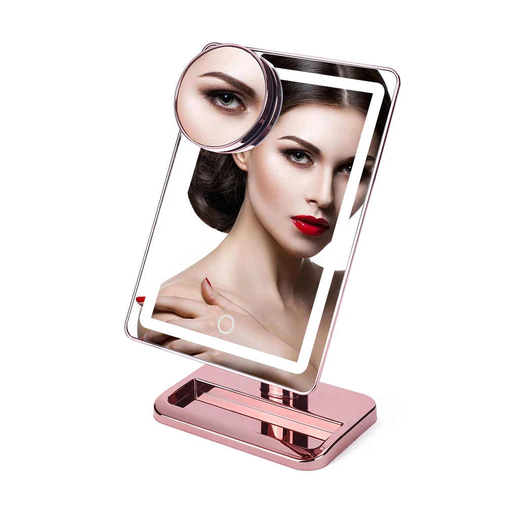 

Adjustable LED Lighted Vanity Natural Bright Light Stand Speaker Makeup Mirror, White/pink/black/gold/rose gold