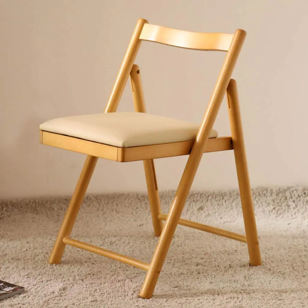 Simple fashion folding dining table chair/solid wood dining chair modern comfortable chair/home desk chair folding chairs indoor (Color : A)
