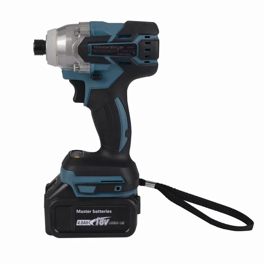 Electric Cordless And Brushless Impact Drill Driver With Two 18v 4.0ah