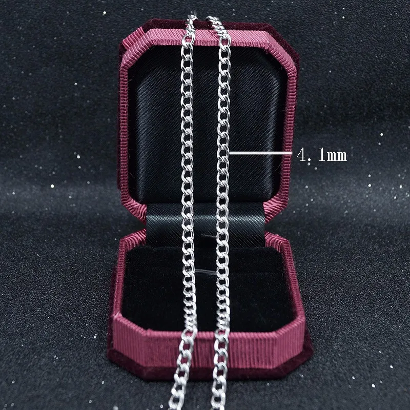 

JZCS-040 Machine made Sterling silver chain real silver chain with men model