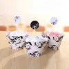Black Vine Pattern Series Cake Picks Decoration Cupcake Wrappers and Toppers