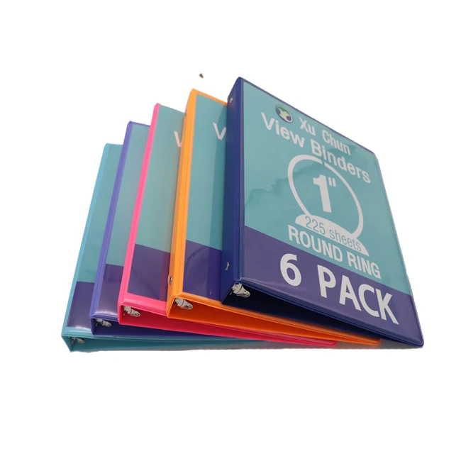 Loose Leaf Pvc Ring Binder 6 Pack Colorful Ring Binder Letter Size