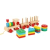 New high fashion sorting stacking shape color wooden train push education toys set