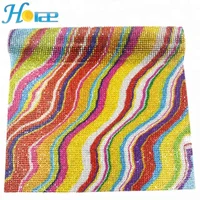 

S042 New cheap colorful iron on Strass Roll Hotfix Rhinestone Mesh Crystal Sheet Appliques For Clothes Dress