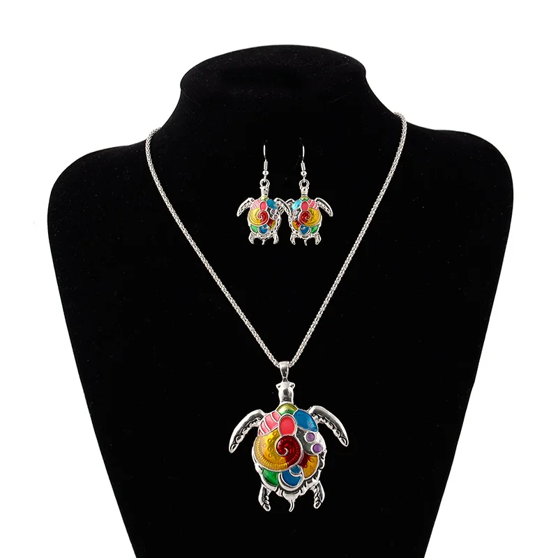 

Rainbow turtle exaggerated fashion necklace hop jewelry, N/a