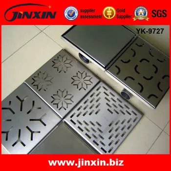 Square Decorative Shower Drain Stainless Steel Shower Floor Grate