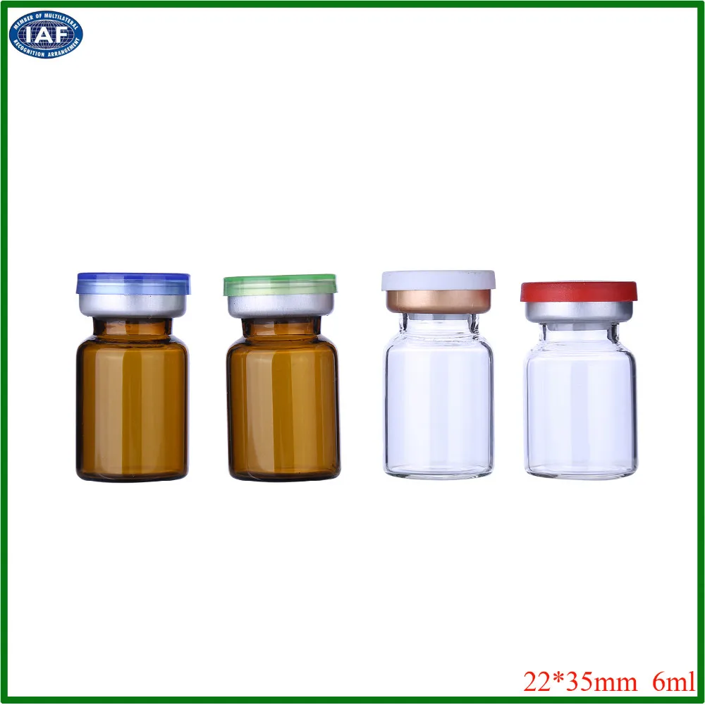 Glass Bottle With Spout 6ml Small Glass Bottles Vials With Plastic Cap