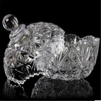 Glass On Glass Bowl With Color Packaging Box Glass Candy Bowl