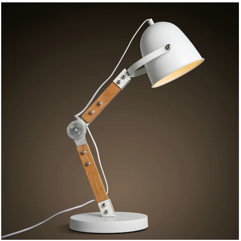 Cheap And Good Black Metal Led Study Foldable Table Lamp Office Wood