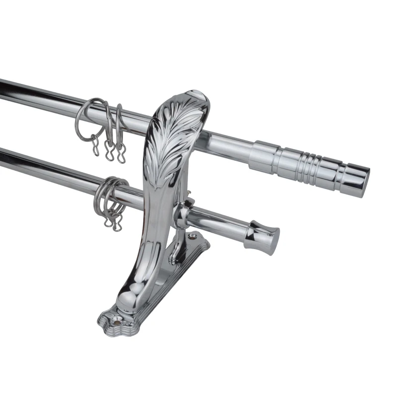 Double Type Chrome Plated Curtain Rods Curtain Poles Buy Chrome