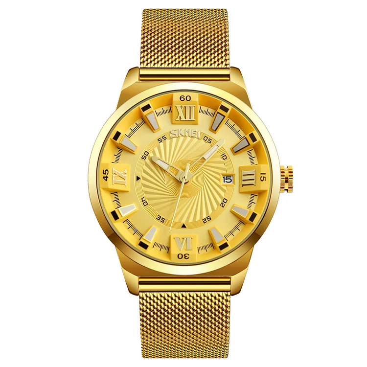

Skmei 9166 gold japan movt classic watch men quartz business luxury watch stainless steel, White;black;gold;blue