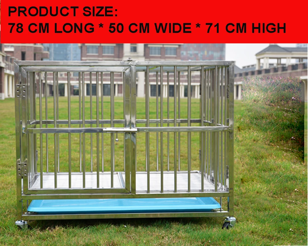 Wholesale Heavy Duty Stainless Steel Dog Cage,Large Double Foldable Dog