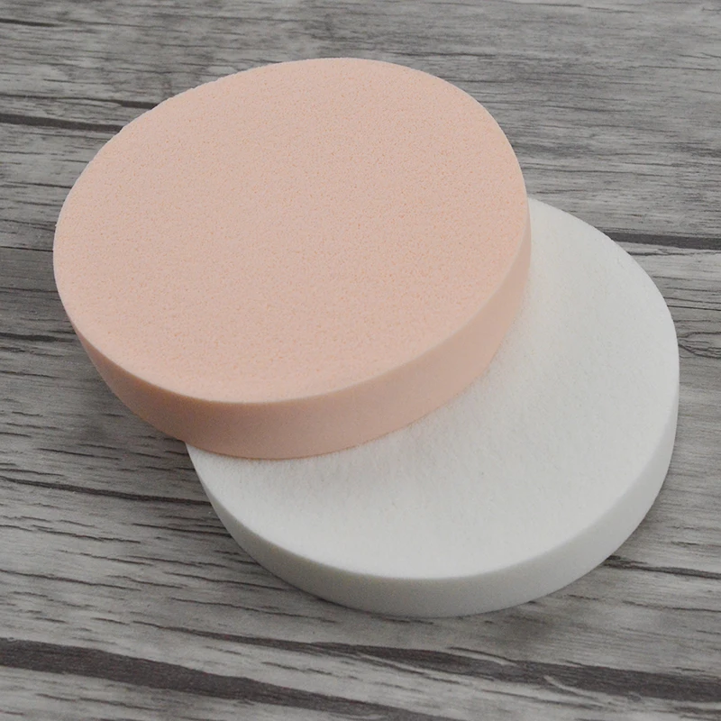 

free samples super soft big flat makeup sponge with holder, White light orange