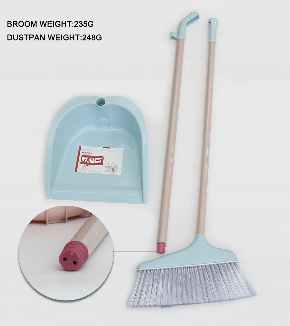 sq pro plastica scopino e Paletta con Manico Lungo Sweeping Set Stand Up Design Blue 
