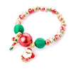 2018 New arrival Santa Claus charms merry christmas bracelet beaded elastic women bracelets bangles