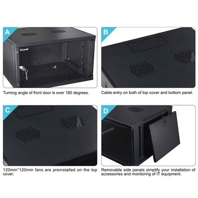 
Manufacturer 4U 6U 9U 12U 18U wall mounted cabinet 19 inch standard network server cabinet 