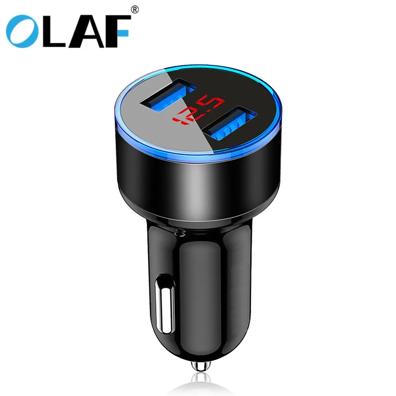 

High Quality LED Display Dual USB Charging Ports Quick Charge 3.0 Car Charger, Multi color