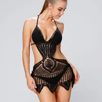 

2020 Factory Wholesale New Design Fashion Show Crochet One Piece Swimsuit Sexy Brazilian Bikini Swimwear