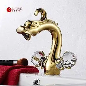 FAYM-European antique brass gold plated hot and cold lavatory faucet