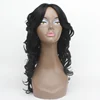 New black synthetic hair heat resistant fiber long hair synthetic lace front wig