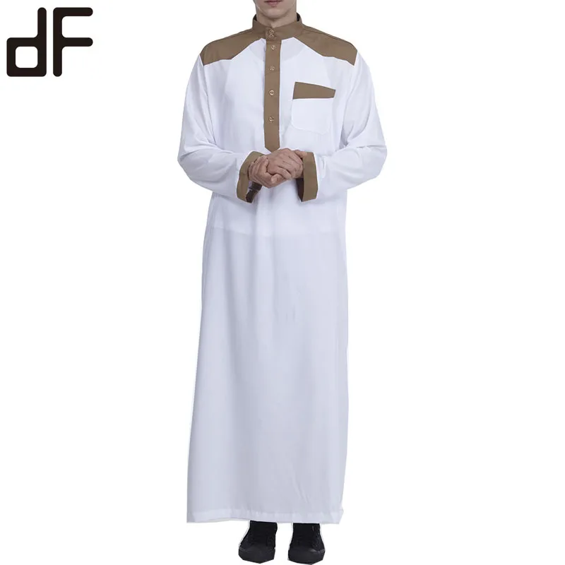 

wholesale customized middle east muslim islam clothing new design thobe jubba islamic abaya high fashion men arabic abaya, White