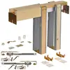 Home Pocket Door Frame Wood Wall kits with 80" steel track stud ball bearing roller set for pocket door frame