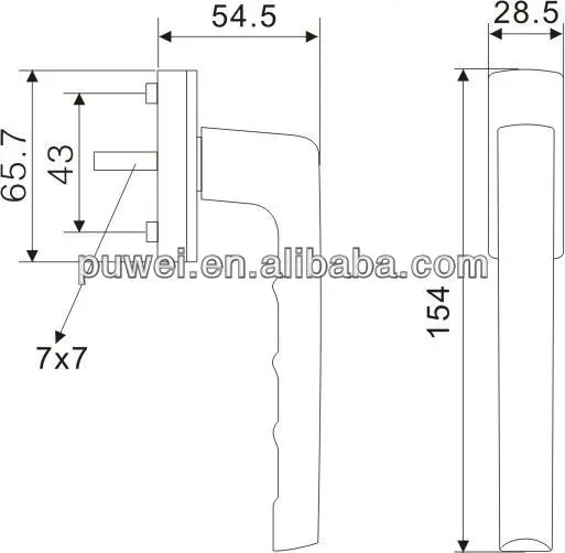 Upvc Window Handle Zinc/aluminum Alloy Window Handle Puwei Pws Inward