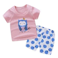 

Wholesale Summer 100% cotton baby clothes set short sleeve 2pcs children clothes set Post-holiday promotion